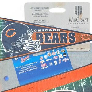 VTG NOS WinCraft Chicago Bears Pennant NFL Team Helmet Felt USA Deadstock Y2K 01